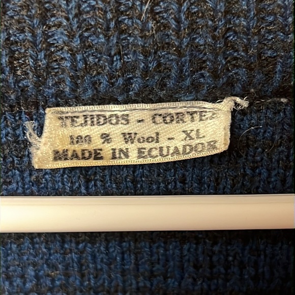 Yejidos-Cortez Alpaca V Neck Long Sleeve Knit‎ Sweater XL Ecuador Wool vintage - Picture 2 of 9